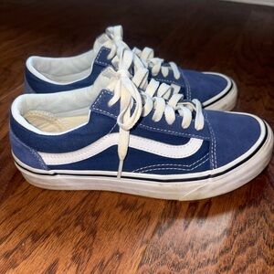 Blue and White Vans Sneakers